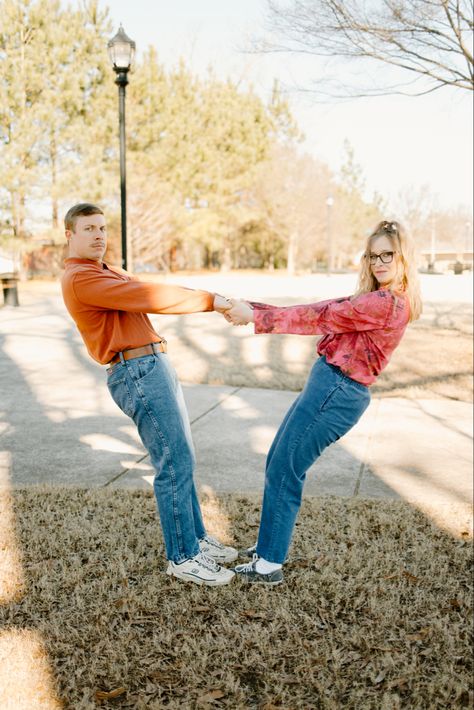 Bff Photoshoot Poses Funny, Akward Couple Poses, Awkward Family Photos Denim, Jcpenney Photoshoot Couple, Jcpenney Portraits Awkward, Couples Photoshoot Poses Funny, 90s Pictures Couples, Couples Funny Photoshoot Ideas, Awkward Brother Sister Photos