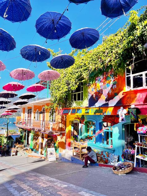 10 Epic Towns in Lake Atitlan, Guatemala (All My Favorite Villages) Guatemala Itinerary, Spanish Projects, Lake Atitlan Guatemala, Guatemala Travel, Guatemala City, Lake Atitlan, Umbrella Art, Travel South, North America Travel