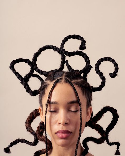 Black Hair Sculpture, Editorial Photoshoot Black Women, Eccentric Hairstyles, Editorial Braids, Afro Hairstyles For Kids, Black Is Beauty, Matatu Culture, Crazy Braids, Blk Aesthetic