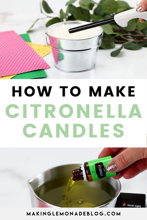 Stay comfortable outdoors with these homemade DIY Citronella Candles! #summer Homemade Citronella Candles, Diy Citronella, Summer Essential Oils, Citronella Candle, Making Lemonade, Candle Tutorial, Citronella Essential Oil, Homemade Deodorant, Citronella Oil