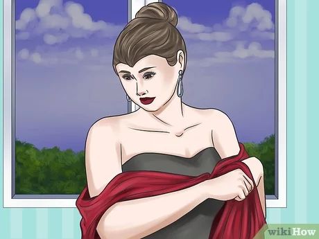 3 Ways to Accessorize a Strapless Dress - wikiHow Shawl For Strapless Dress, Formal Strapless Dress Jewelry, Modest Strapless Dress, Strapless Gown Jewelry, How To Style Off Shoulder Dress, Strapless Dress Styling, Strapless Dress Cover Up Ideas, Jewelry With Strapless Dress, How To Style A Strapless Dress