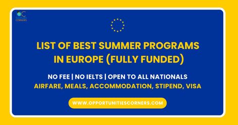 Do you have any Plans for the Summer of 2025? I have prepared a List of the Best Summer Programs in Europe for the Summer of 2025. Summer Programs, Summer Courses, Summer Internship, British Council, Summer Program, European Culture, The Best Summer, Summer School, International Students