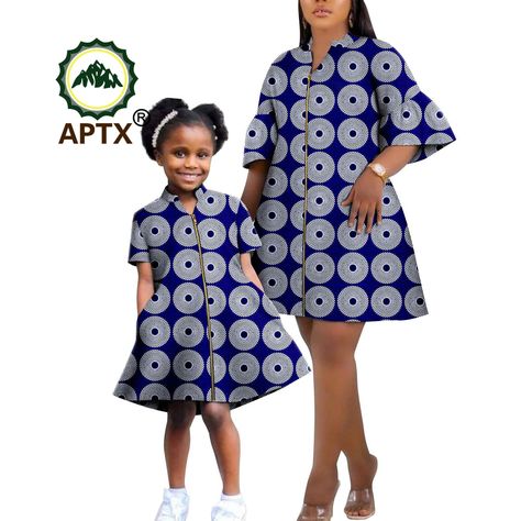 African Family Matching Clothes Sets Dashiki Mom and Daughter Outfit Ankara Print Women Party Mini Dress with Pocket Y234001 - AliExpress 1501 Party Mini Dress, Matching Clothes, Ankara Print, Mom And Daughter, Women Party, Family Matching, Ladies Party, Matching Outfits, Mini Dress Party