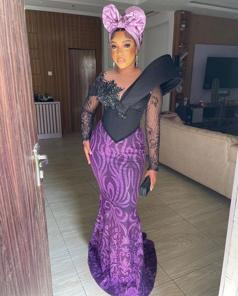 Owambe Styles for Ladies: Must Have This Year | Dezango Sequence Lace Styles, Ankara Crop Top, Owambe Styles, Aso Ebi Style, Aso Ebi Lace, Senator Styles, Aso Ebi Lace Styles, Lace Long Gown, Boubou Styles For Women