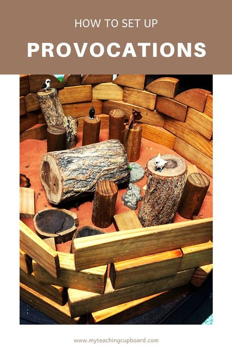 Outdoor Provocations Reggio Emilia, Provocation Ideas For Preschool, Reggio Inspired Dramatic Play Area, Infant Provocations Reggio Emilia, Reggio Emilia Provocations Preschool, Nature Provocations Reggio Emilia, Prek Provocations, Preschool Provocations Ideas, Reggio Provocations Preschool