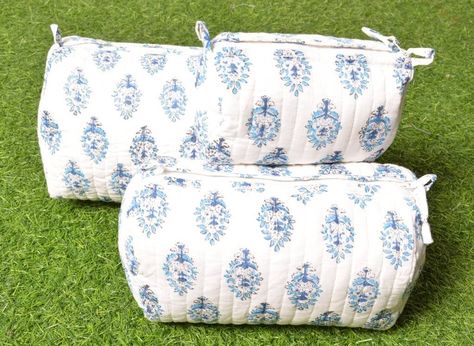 Make Up Pouch, Printed Makeup Bag, Shaving Kit, Vanity Case, Hand Block Print, Wash Bag, Toiletry Bag Travel, Indian Cotton, Cute Bags