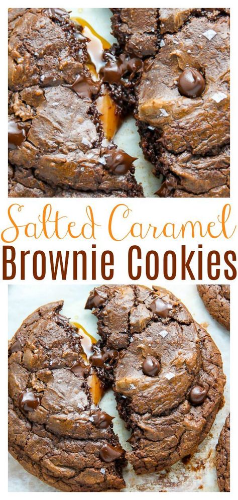 Soft Batch Salted Caramel Chocolate Fudge Cookies are pure decadence! They’re more brownie than cookie, and stuffed with a gooey pocket of caramel! Perfect for holiday Christmas cookie trays! Salted Caramel Chocolate Cookies We’re heading to Paris on Wednesday! The trip was originally just for a quick two-day conference, but after much debate, we’ve decided... Salted Caramel Chocolate Fudge, Salted Caramel Brownie, Soft Batch, Chocolate Fudge Cookies, Cookies Stuffed, Smores Dessert, Baker By Nature, Salted Caramel Brownies, Fudge Cookies