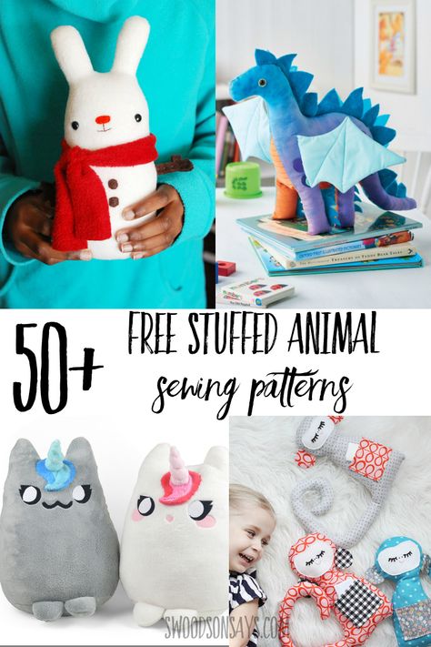 Make a sweet stuffie with one of these free stuffed animal sewing patterns! This is a curated list of patterns that are actually free, with links that work, covering all sorts of skill levels and types of animals. Download one of these PDF stuffed animal patterns and start sewing toys! #sewing #stuffedanimal #pdfpatterns Free Stuffed Cat Pattern, Animal Plushie Pattern, Easy Plushies Diy Free Sewing, Cow Sewing Pattern Free, Diy Stuffed Animals Easy, Free Plushie Sewing Patterns, Stuffed Dog Pattern Free Sewing, Free Stuffed Animal Patterns Sewing, Sewing Patterns Free Plushies