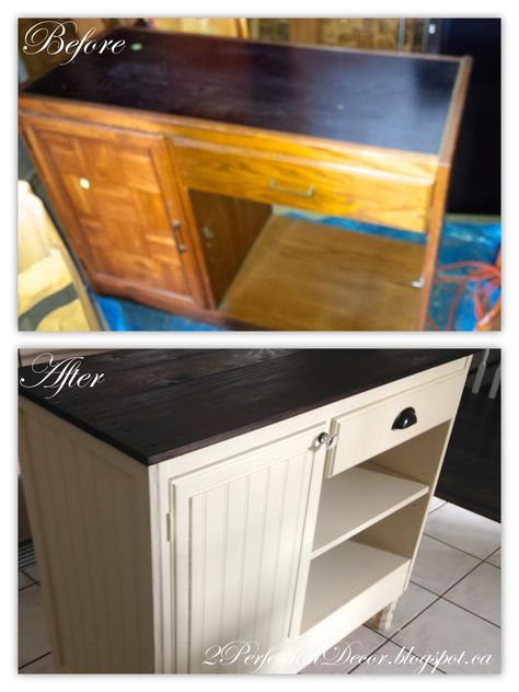 How to Transform a Vintage Desk/Console into a Kitchen Island Nautical Home Decorating, Desk Makeover Diy, Desk Console, Kitchen Island Diy, Diy Furniture Redo, Trendy Diy, Diy Kitchen Island, Furniture Rehab, Kitchen Diy