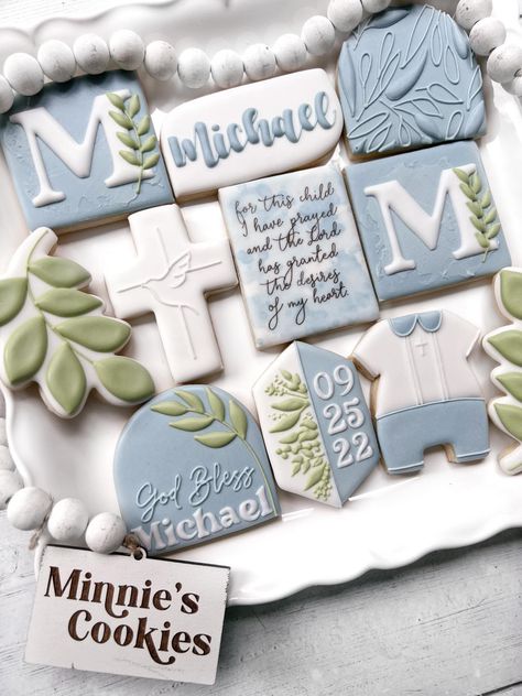 Baptism Cookies, Boy Baptism, Cut Out Cookies, Icing Cookies, Royal Icing Cookies, Holy Communion, Royal Icing, Cake Cookies, God Bless