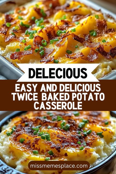 Twice Baked Mashed Potatoes, Easy Twice Baked Potatoes, Baked Mashed Potatoes, Twice Baked Potatoes Casserole, Cheesy Potato Casserole, Mashed Potato Casserole, Baked Potato Casserole, Baked Potato Recipes, Making Mashed Potatoes