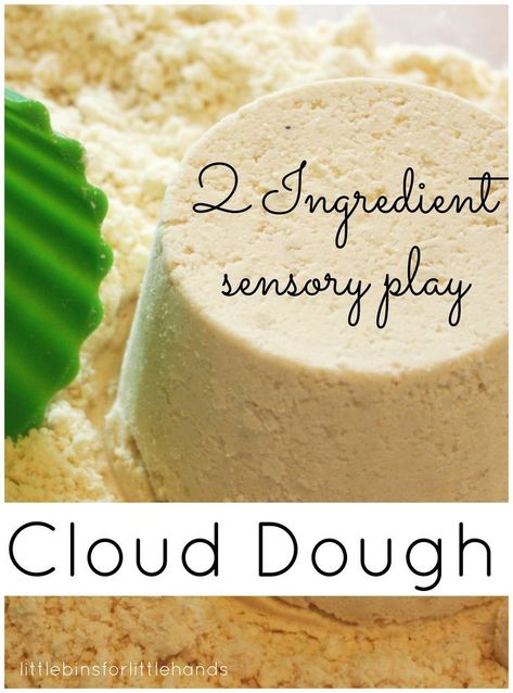 Non Toxic Edible Play Dough, Sensory Activities With Flour, Cookie Dough Sensory Bin, Cloud Dough Sensory Bin, Flour And Oil Dough Sensory Play, Clouds Sensory Bin, Best Cloud Dough Recipe, Messy Play 2-3, Flour Sensory Bin