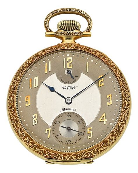 Timepieces:Pocket (post 1900), Waltham Rare Premier Maximus 18K Gold Pocket Watch, circa 1909. ... Old Pocket Watches, Antique Pocket Watch, Gold Pocket Watch, Timeless Watches, Time Will Tell, Pocket Watch Antique, Fob Watch, Vintage Pocket Watch, Watch Jewelry