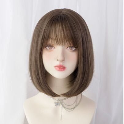 Discover great products at the best prices at Dealmoon. SHEIN Natural Short Straight Synthetic Wig With Bangs. Price:$10.60 at SHEIN Straight Short Haircut With Bangs, Straight Short Hair With Bangs, Short Haircuts With Bangs, Bridesmaid Hair Short, Bob Haircut With Bangs, Hair Sketch, Hair Tutorials Easy, Short Straight Hair, Short Hair Styles Easy