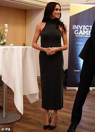 Meghan Markle 2023, Meghan Style, Meghan Markel, Meghan Markle Outfits, Grey Long Dress, Turtleneck Midi Dress, Navy Shirt Dress, Princess Meghan, Style Staples