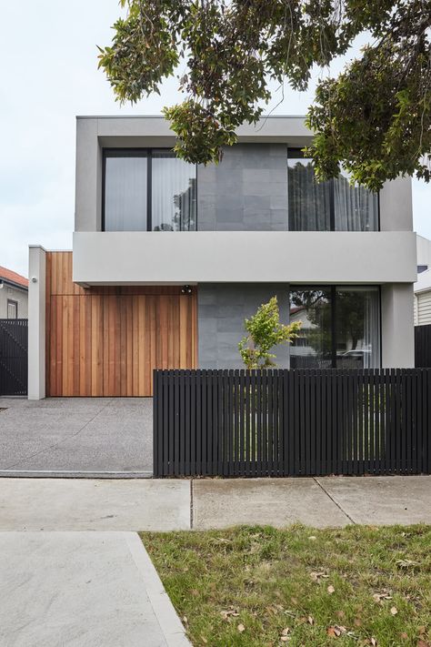 Concrete House Exterior, Highlights Photography, Archer Design, 2023 Highlights, Gray House Exterior, Penthouse Design, House Fence Design, Modern Townhouse, Concrete Houses