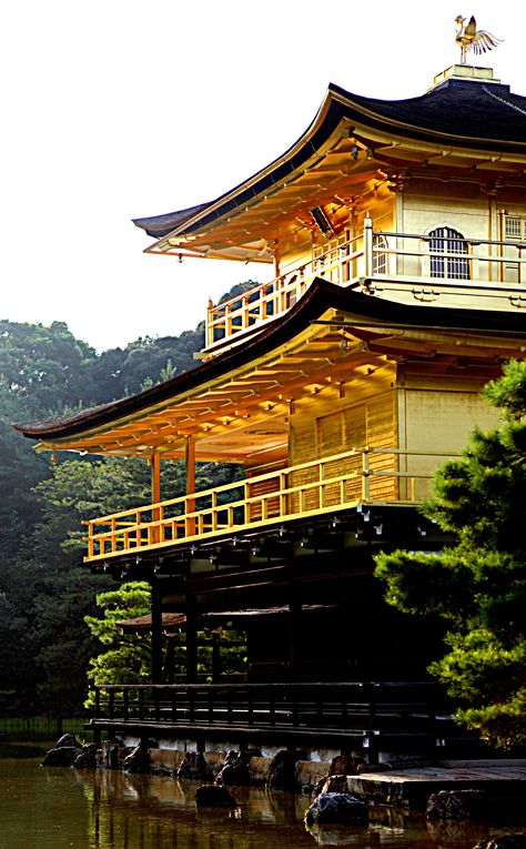 🇯🇵 The Kinkaku-ji temple, covered in gold-leaf, shines at sunset (Kyoto, Japan) by Aaron Webb Japanese Temples, Feudal Japan, Historical Monuments, Japanese Architecture, Kyoto Japan, Rising Sun, Mongolia, Okinawa, Oh The Places Youll Go