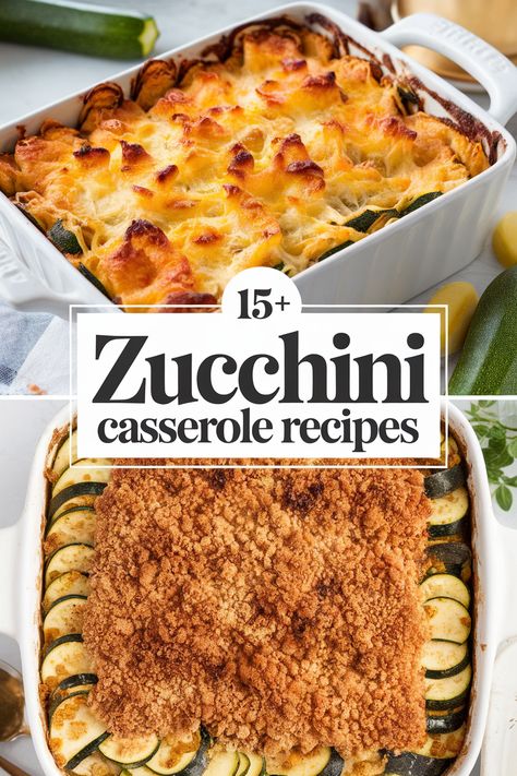 Satisfy your taste buds with these tasty homemade zucchini casserole recipes! Packed with fresh zucchini cheese and herbs each dish is a cozy meal perfect for any night. Whip up something special for family and friends that’s both healthy and delicious. Perfect for dinner parties or weeknight dinners! Cooked Zucchini Recipes, Easy Zucchini Casserole Recipes, Zucchini Easy Recipes, Squash And Zucchini Recipes Casserole, Zucchini Squash Recipes, Zuchinis Recipe Dinner, Recipes With Zucchini Noodles, Kuri Squash Recipe, Gluten Free Zucchini Recipes