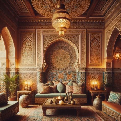 Moroccan Decor - Moroccan - Inspired Textures Moroccan Inspired Living Room, Moroccan Color Palette, Moroccan House, Islamic Interior, Moroccan Decor Living Room, Moroccan Houses, Moroccan Interior Design, Moroccan Room, Moroccan Lounge