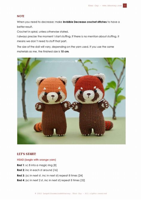 Amigurumi Red Panda Free Pattern, Red Panda Knitting Pattern, Red Panda Crochet Pattern Free, Crochet Red Panda Pattern Free, Red Panda Crochet Free Pattern, Crochet Red Panda Pattern, Crochet Red Panda, Red Panda Crochet, Red Panda Pattern