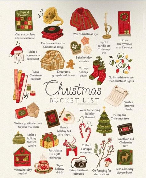 Christmas Season To Do List, 25 Things To Do Before Christmas, Christmas Season Bucket List, Christmas Bucket List With Friends, December Bucket List Ideas, Christmas Aesthetic Red And Green, Things To Do This Christmas, Christmas Bucket List For Couples, Winter Activities Aesthetic