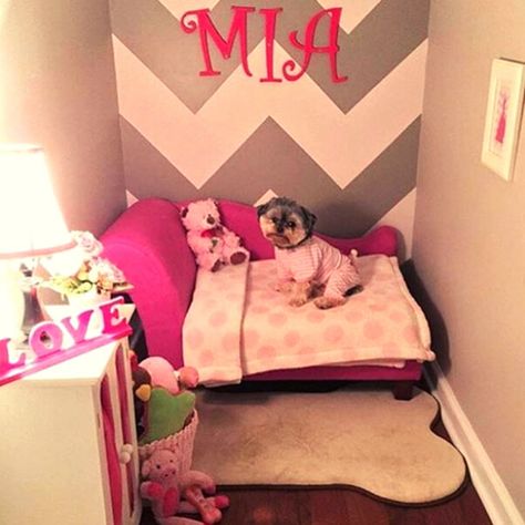 25 DIY Dog Room Decor Ideas | Social Doggy Club Dog Bedrooms, Dog Bedroom Decor, Dog Room Design, Dog Closet, Dog Room Decor, Dog Bedroom, Puppy Room, Dog Corner, Dog Spaces