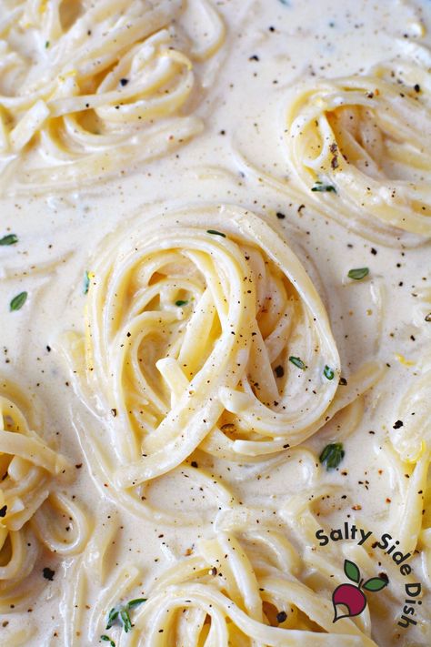 Tagliolini al Limone with Creamy Parmesan Sauce | Salty Side Dish Creamy Lemon Parmesan Pasta, Lemon Wine Sauce Pasta, Creamy Lemon Pasta Sauce, Tagliolini Recipes, Pasta Limone Recipe, Lemon Cream Sauce For Pasta, Lemon Sauce For Pasta, Limone Italy, Pasta With Lemon Sauce