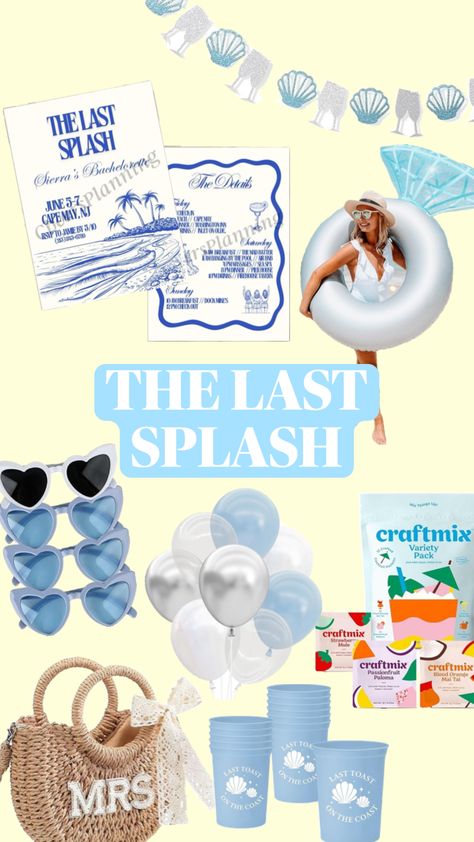 #thelastsplash #lasttoastonthecoast #beachparty #beachbachelorette #bacheloretteinspo #bacheloretteparty #bachelorettetheme #partytheme #themes #bachparty #poolparty #coastalaesthetic #coastal #beachy Lash Splash Bachelorette, Brides Last Splash, Aquamarine Party, Beachy Bachelorette Party, The Last Splash, Last Splash Bachelorette Party, Last Splash Bachelorette, Summer Bachelorette, 29 Birthday