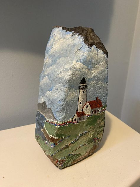 painting rocks! | I like painting big rocks to be used as doorstops. Big Rock Painting Ideas For Garden, Big Rock Painting, Large Rock Painting, Large Rock Painting Ideas, Big Rock Painting Ideas, Micro Art, Rock Painting Ideas, Big Rock, Painting Rocks