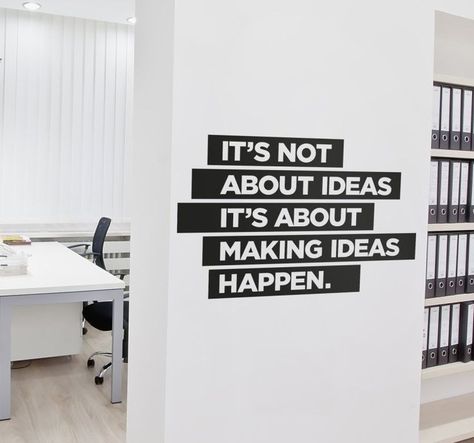 Small Office Design Workspaces, Office Wall Graphics, Office Mural, Office Wall Design, Small Office Design, Corporate Office Design, Office Quotes, Office Branding, Zaha Hadid Architects