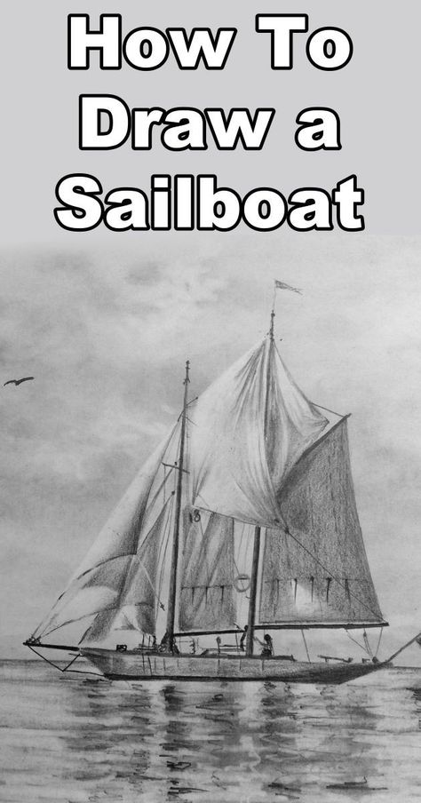 Sailing Boats Drawing, How To Paint Sailboats, Draw Sailboat, Sailing Boat Drawing, Sail Boat Drawing, Draw A Sailboat, Draw Boat, Boat Drawing Simple, Sailing Boat Illustration