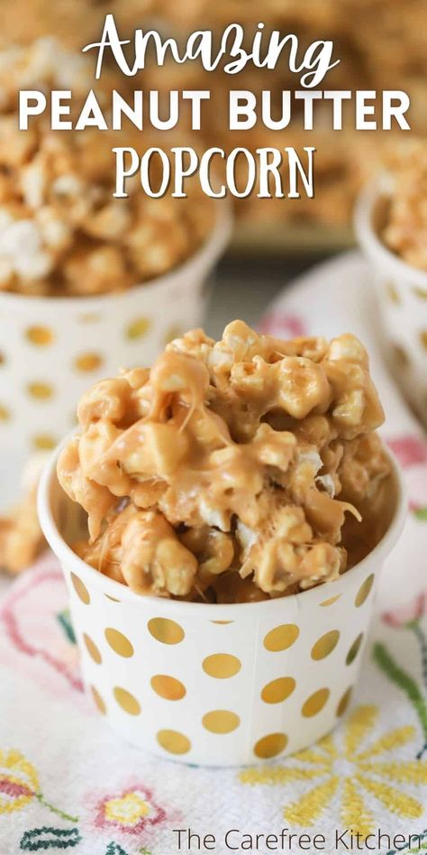 Marshmallow Caramel, Flavored Popcorn Recipes, Popcorn Recipes Sweet, Popcorn Recipes Easy, Peanut Butter Popcorn, Popcorn Treats, Popcorn Recipe, Butter Popcorn, Pop Popcorn