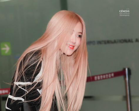 Rosé pics on Twitter: "LOOK AT THIS PINKY HAIR… " Rose Blonde Hair, Rose Hair Color, Rose Blonde, Korean Hair Color, Spring Hair Color, Rose Gold Hair, Rose Hair, Spring Hairstyles, Strawberry Blonde