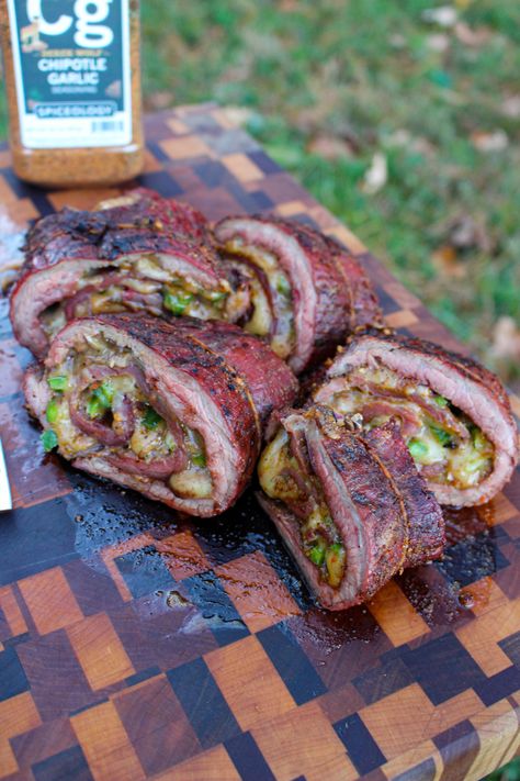 Flank Steak Fajita Pinwheel - Over The Fire Cooking Steak Pinwheels, Flap Steak, Over The Fire Cooking, Beef Back Ribs, Steak Pizza, Cooking Over Fire, Flank Steak Recipes, Pinwheel Recipes, Smoked Ribs