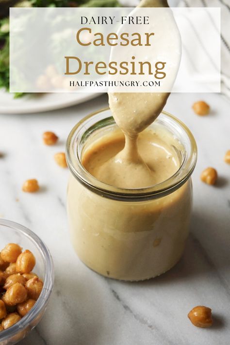 Cesar Salad Dressing Dairy Free, Dairy Free Caesar Salad Dressing, Dairy Free Ceaser Salad Dressing, Caesar Dressing Healthy, Vegan Ceasar Dressing, Dairy Free Caesar Dressing, Plant Based Meal Prep, Cesar Dressing, Vegan Dressings