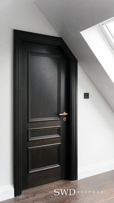 SWD Bespoke Dark Stained Walnut Door Windsor Doors, Interior Glazed Doors, Door And Window Design, Dark Doors, Interior Door Styles, Oak Door, Build Home, Stained Doors, Walnut Doors