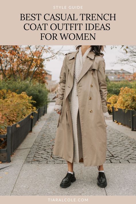 Fashionable women wearing trench coats paired with trendy outfits for a casual vibe. Coat Outfit Ideas For Women, Casual Trench Coat Outfit, Trench Coat Outfit Ideas, Coat Outfit Ideas, Casual Trench Coat, Winter Trench, Atlanta Fashion, Trench Coat Outfit, Outfit Ideas For Women