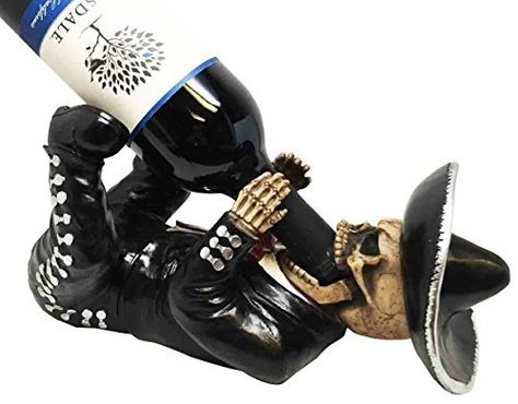 KITCHEN DECOR DIAS DE LOS MUERTOS MARIACHI SKELETON WINE BOTTLE HOLDER FIGURINE >>> You can get additional details at the image link. Mariachi Skeleton, Skeleton Meme, Goth Kitchen, Wine Rack Cabinet, Wine Bottle Holder, Kitchen Storage Containers, Wine Bottle Decor, Wine Holder, Wine Bottle Holders