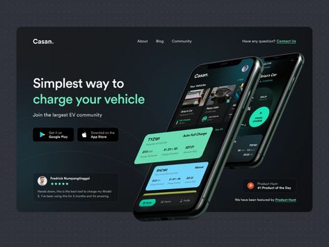 EV Charging App Landing Page by Fachry Nurdiansyah for Rheon Agency on Dribbble Web Design Websites, App Landing Page, Wordpress Developer, Ev Charging, App Design Inspiration, Website Design Services, Mobile App Design, Website Inspiration, Web App Design