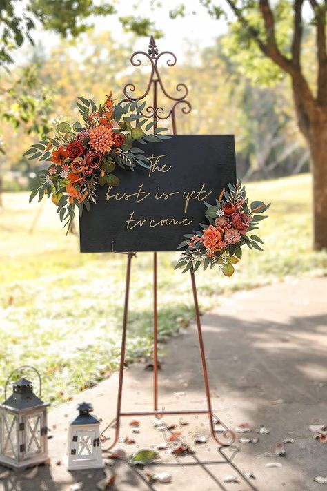 Backdrop Sweetheart Table, Diy Fall Wedding, Fall Wedding Arches, Wedding Arch Rustic, Fall Wedding Diy, Ceremony Sign, Wedding Ceremony Signs, Floral Wedding Decorations, Wedding Arch Flowers