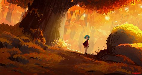 ArtStation - Autumn Quiet, Carmine Pucci Scene Inspiration, Vis Dev, Children's Book Illustrations, Visual Development, A Concept, Environmental Art, Book Illustrations, Children's Book Illustration, Fantasy Landscape