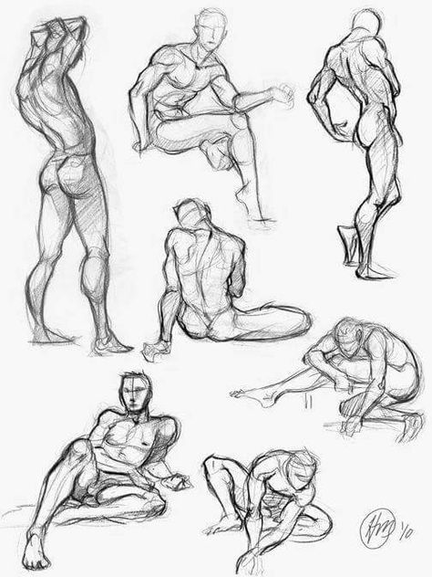 Human Anatomy Drawing, Body Sketches, Human Anatomy Art, Anatomy Sketches, Different Poses, Body Reference Drawing, Figure Sketching, Gesture Drawing, Anatomy Drawing