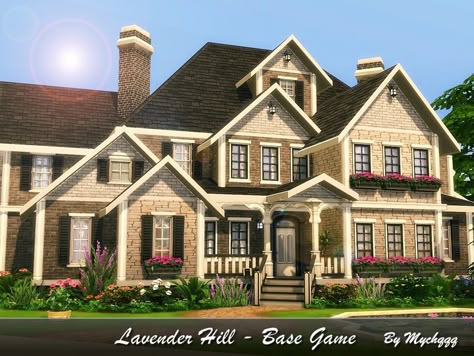 Lavender Hill is family Suburban house built on 40x30 lot in Oasis Springs.  Found in TSR Category 'Sims 4 Residential Lots' Family Suburban House, Sims 4 Family House, Sims 2 House, Lotes The Sims 4, Oasis Springs, The Sims 4 Lots, Sims 4 Build Ideas, Sims 4 House Ideas, Sims House Ideas