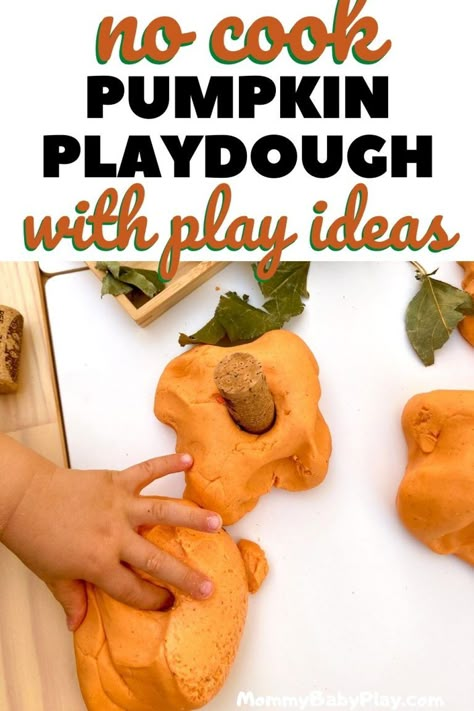 Pumpkin Playdough Recipe No Cook, Pumpkin Playdough Recipe, Playdough No Cook, Playdough Recipe No Cook, Pumpkin Playdough, Pumpkin Lesson Plans, Pumpkin Lessons, Scented Playdough, Halloween Sensory