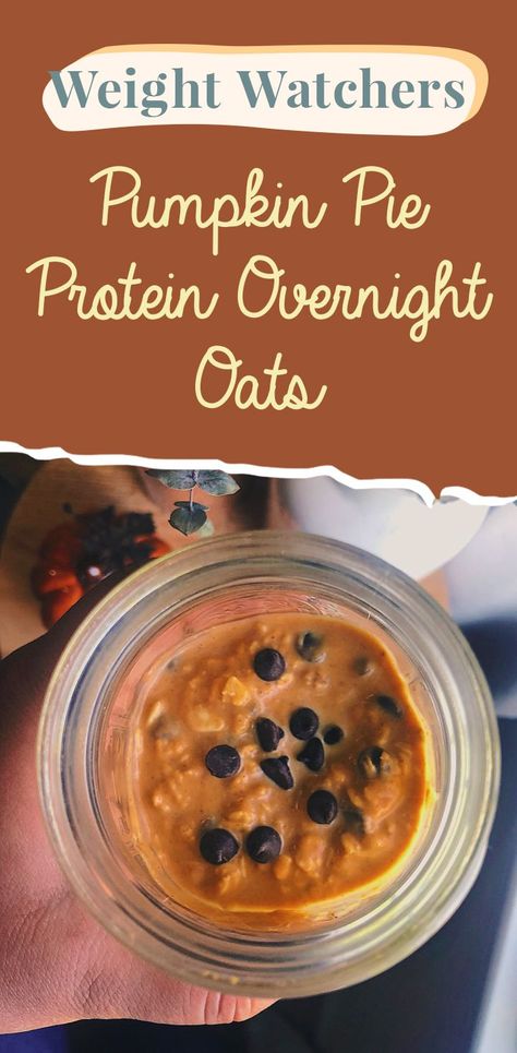 Overnight Oats Ww Points, Low Calorie Pumpkin Overnight Oats, Overnight Oats Weight Watchers, Weight Watchers Pumpkin Pie, Weight Watchers Dessert, Pumpkin Pie Overnight Oats, Low Calorie Pumpkin, College Meal, Blue Recipes