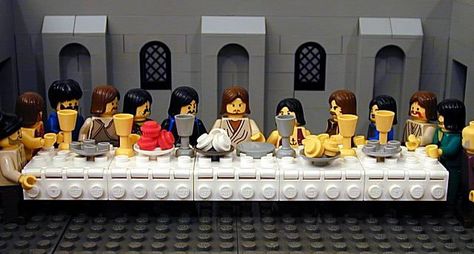 Last Supper. #Marketing #EYB #SocialMedia #ExpandYourBrand #Video #Viral #Oregon #PDX #Portland #ProjectManagement  #Lego #Legos #LastSupper Lego Bible, Lego People, Amazing Lego Creations, Art Parody, Holy Week, Lego Art, Last Supper, Lego Friends, Cool Lego