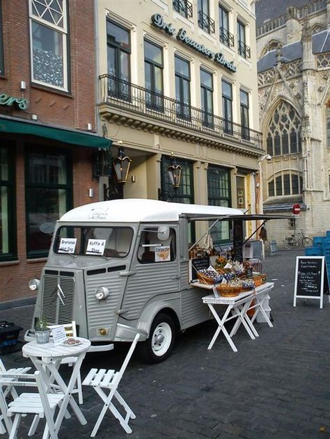 Foodtrucks Ideas, Citroen H Van, Mobile Cafe, Food Vans, Coffee Van, Food Van, Meals On Wheels, Coffee Truck, Food Truck Design