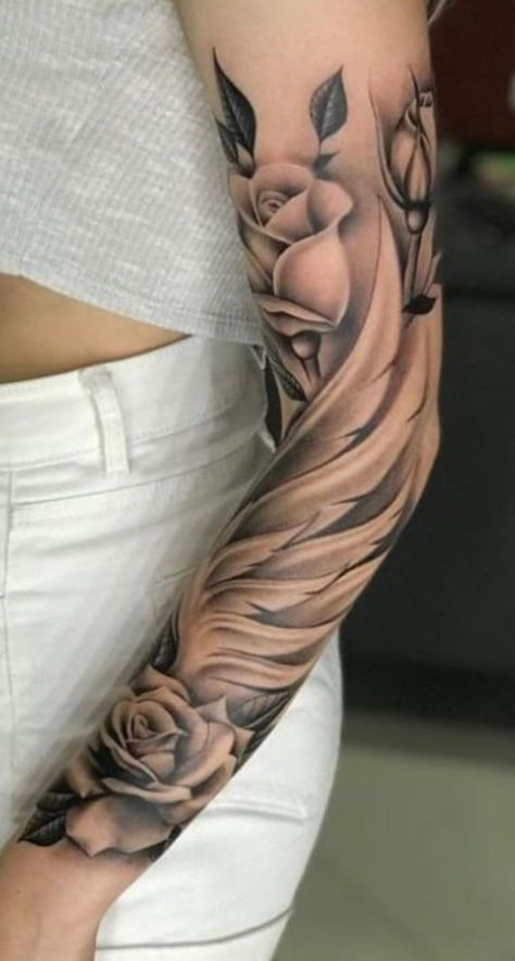 New Tattoo Ideas, Mama Tattoo, Arm Sleeve Tattoos For Women, Feminine Tattoo Sleeves, Rose Tattoos For Women, Forarm Tattoos, Tattoos For Women Half Sleeve, Up Tattoo, Forearm Tattoo Women