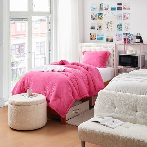 Neon Nights - Coma Inducer® Oversized Comforter Set - Neon Pink - On Sale - Bed Bath & Beyond - 39390049 Bama Dorm, Snow Covered Mountains, Oversized Comforter, Pink Dorm, Beach Themed Bedroom, Theme Bedroom, Twin Xl Comforter, Dorm Inspo, Neon Nights