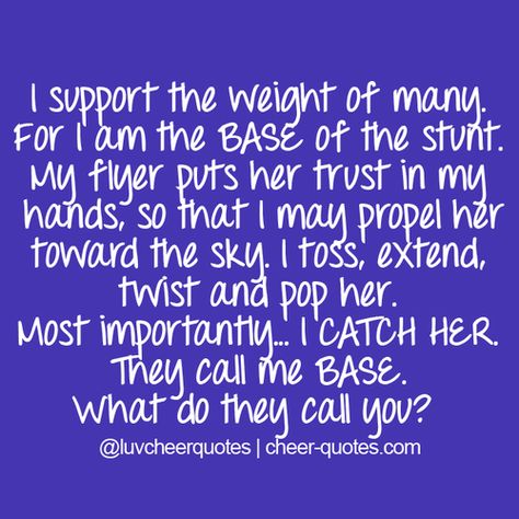 . Cheer Mom Quotes, Cute Cheer Quotes, Cheer Base, Cheer Sayings, Cheer Pins, Cheerleading Quotes, Cheerleading Cheers, Cheer And Dance, Cheerleading Stunt